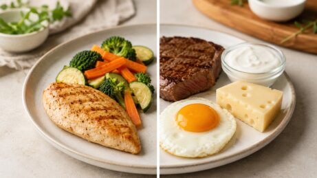 Porovnání jednoho zdroje bílkovin a kombinace více bílkovin v jednom jídle v Metabolic Balance